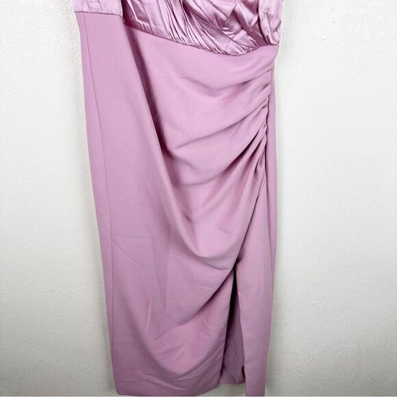 Cinq A Sept Pink Silk One Shoulder Trenton Midi Slit Dress Size 4 - Picture 4 of 9